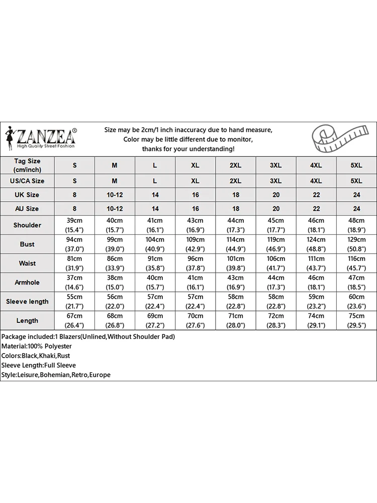 سترة ZANZEA للخريف بأكمام طويلة وطية صدر السترة لعام 2025 سترات نسائية أنيقة غير رسمية بأزرار صلبة معطف رفيع أنيق OL ملابس خارجية