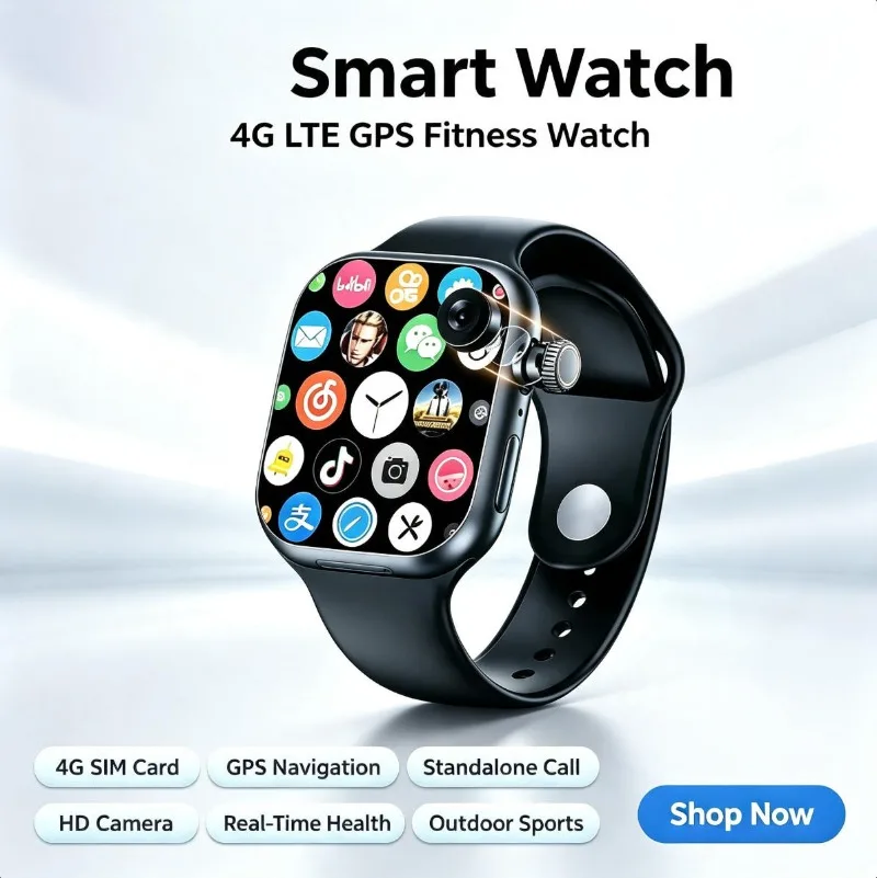 CD20 Unisex Android Smartwatch Built-in GPS Independent SIM Large Storage Outdoor Sports Fitness Wrist Watch