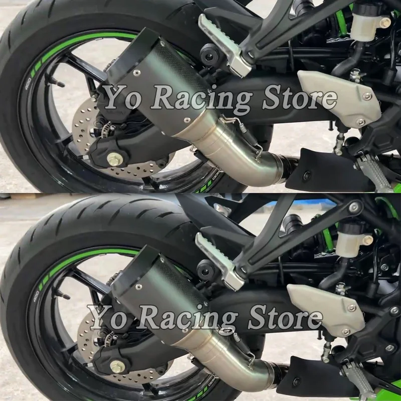 For KAWASAKI Ninja ZX4R ZX4RR ZX-4R ZX-4RR 2023 Year Full Motorcycle Exhaust System CNC Modify Mid Link Pipe Carbon Muffler Moto