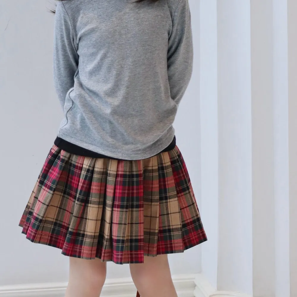 

baby girl clothes kids skirts cotton lovely cotton College style checkered patterned short skirt