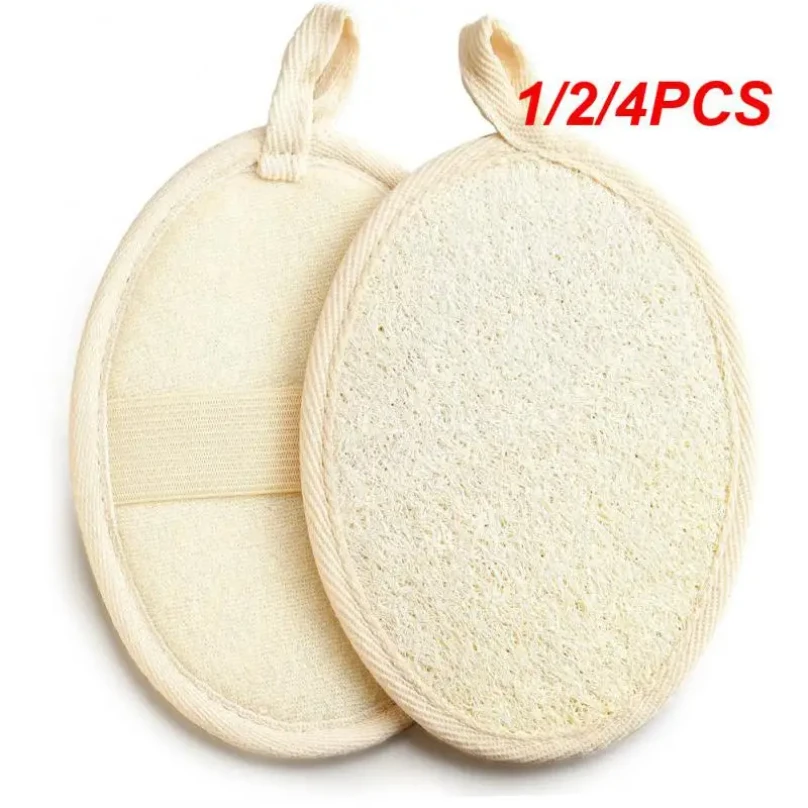 

1/2/4PCS Natural Loofah Body Shower Scrubber Bath Exfoliating Sponge Soft Shower Brushes With Hook Towel Sponge Merchandises