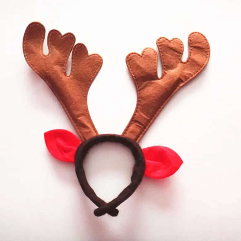 Christmas Decorations Christmas Antler Hair Hoop Bands Red Non Woven Headband Xmas Party Birthday Hoops Decorations ni157