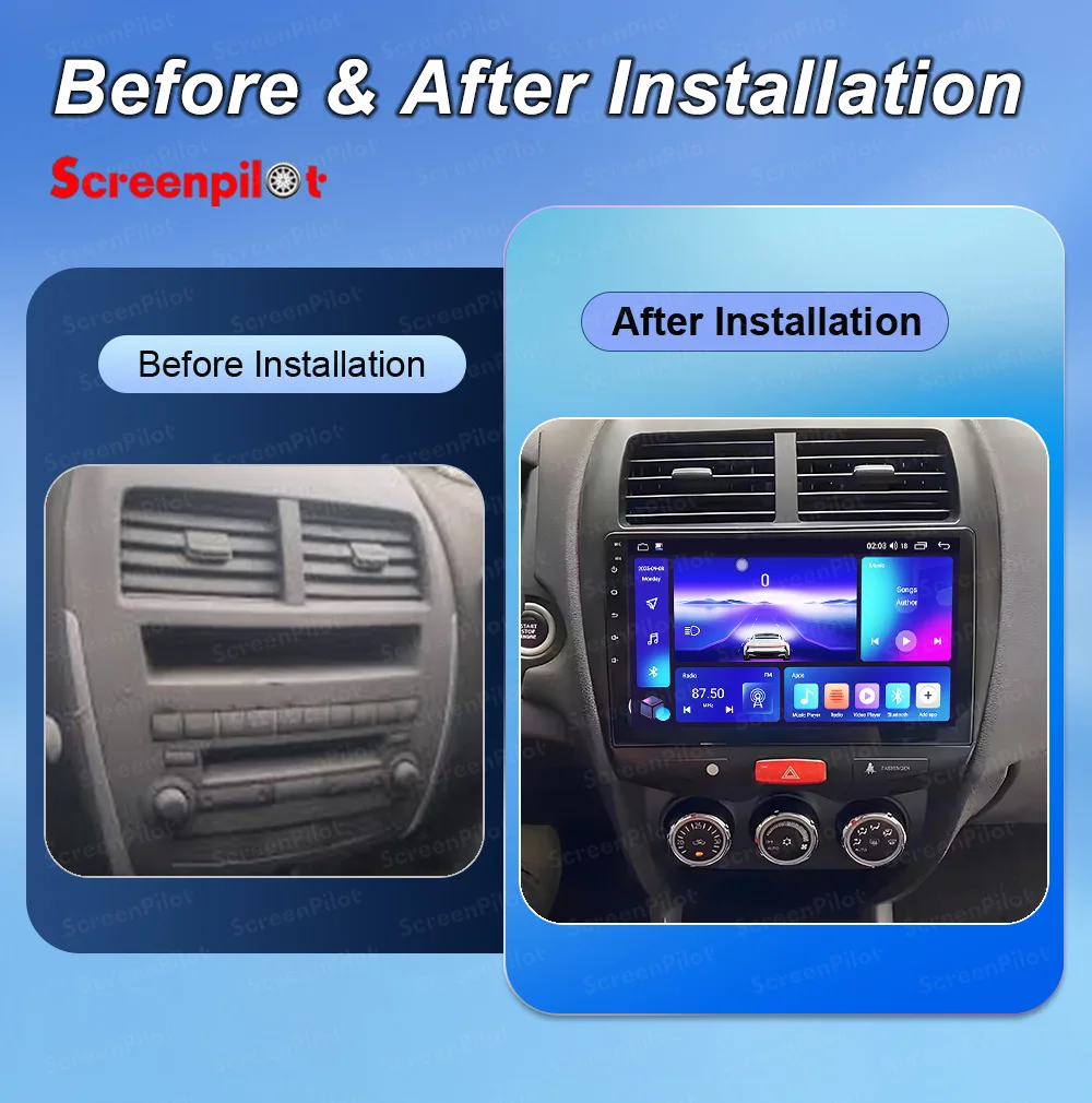 Android 16 Car Radio Stereo Head Unit For Mitsubishi ASX 1 2010 - 2016 Multimedia Video Player GPS Navigation Touch Screen BT