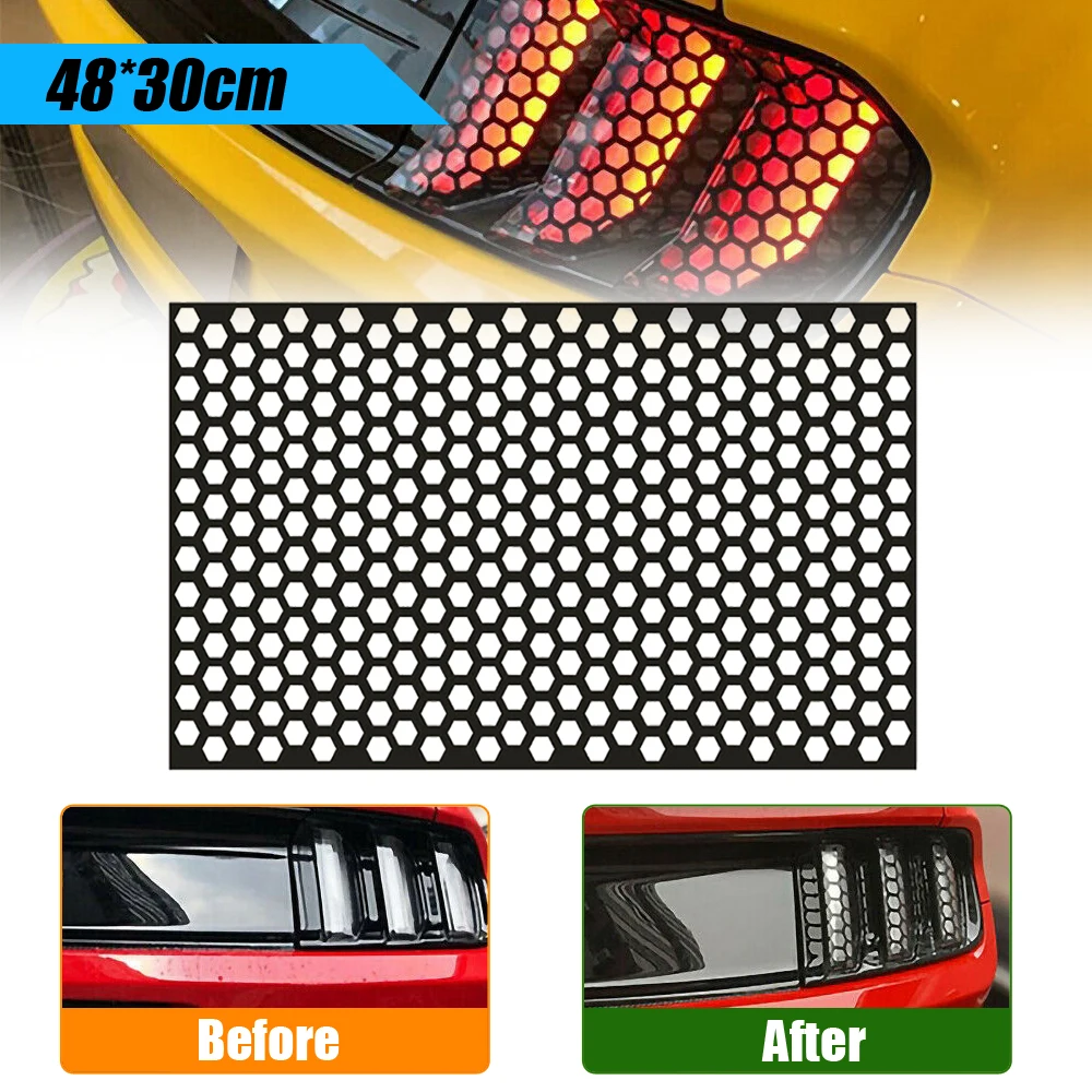 1pc Universal Car Rear Tail Light Decorative Sticker Car Headlight Film Car Taillight Decal Cover Auto Exterior Accessories