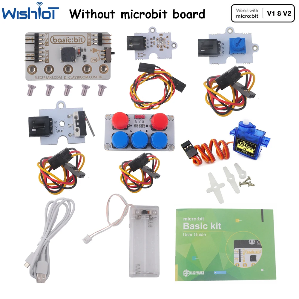 ELECFREAKS Micro:bit pemula Kit dasar: bit exsisi Board mendukung Makecode untuk anak-anak menyenangkan pengkodean pemrograman belajar