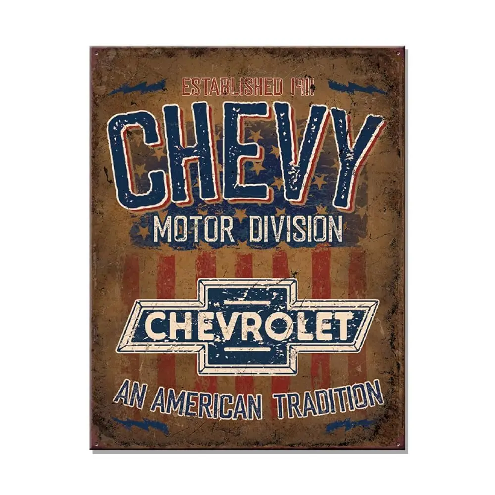 Desperate Enterprises Chevy Motor Division - American Tradition Tin Sign,