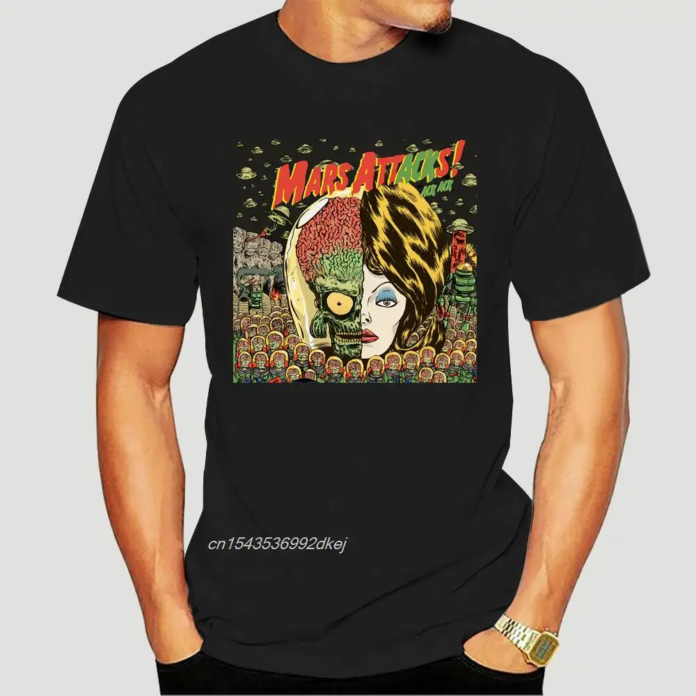 

Mars Attack V17 Movie Poster T Shirt Custom Printed 100% Cotton T-shirts Black All Sizes S To 4Xl 2774DF