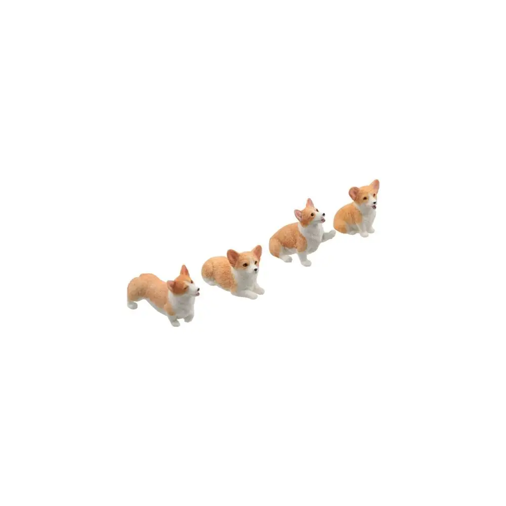 

Auto Decoration Children's Gift Mini Animal for Kids Resin Figures Car Ornament Corgi Model Simulation Dog Miniature Figurines