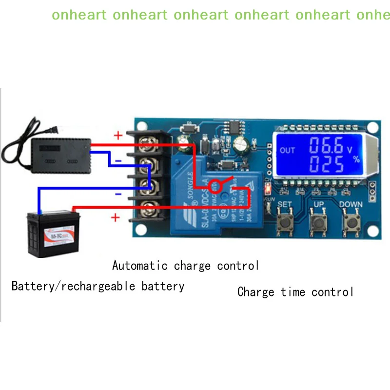 [C]Lead-Acid Lithium Battery Charger Module LCD Display Control Overcharge Protection Board Automatic Charging 12/24V