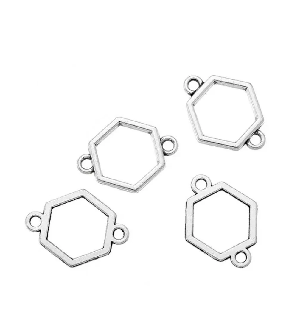 

50pcs 19x13mm Alloy matel hexagon connector for jewelry making HW2508