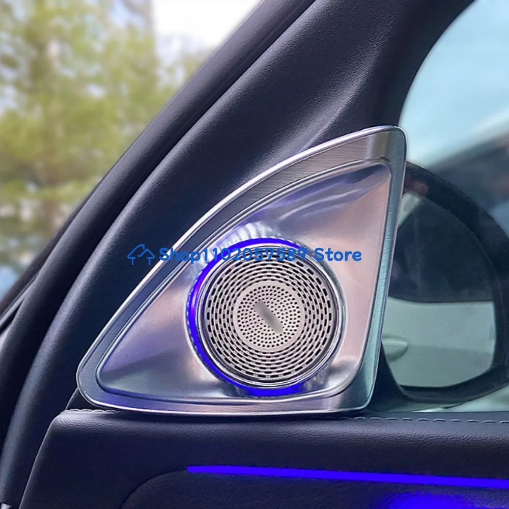 ‌For Mercedes Benz 2017-2023 E Class W213 4D Rotary LED Tweeter Speaker with Ambient Light – Car Interior Atmosphere Lamp Kit