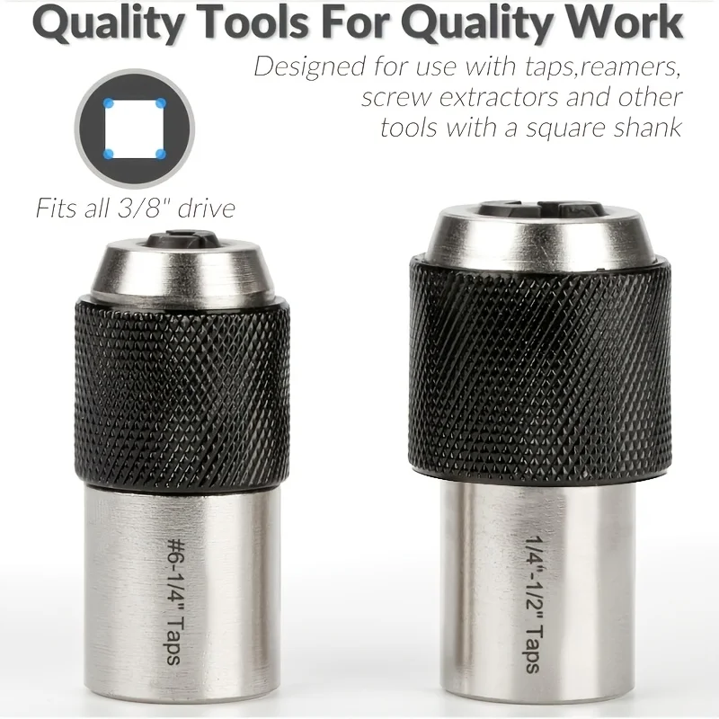 2Pcs Tap Socket Set,Extraction Tool With Adjustable Jaws,Suitable For Taps,Reamers,Screw Extractors