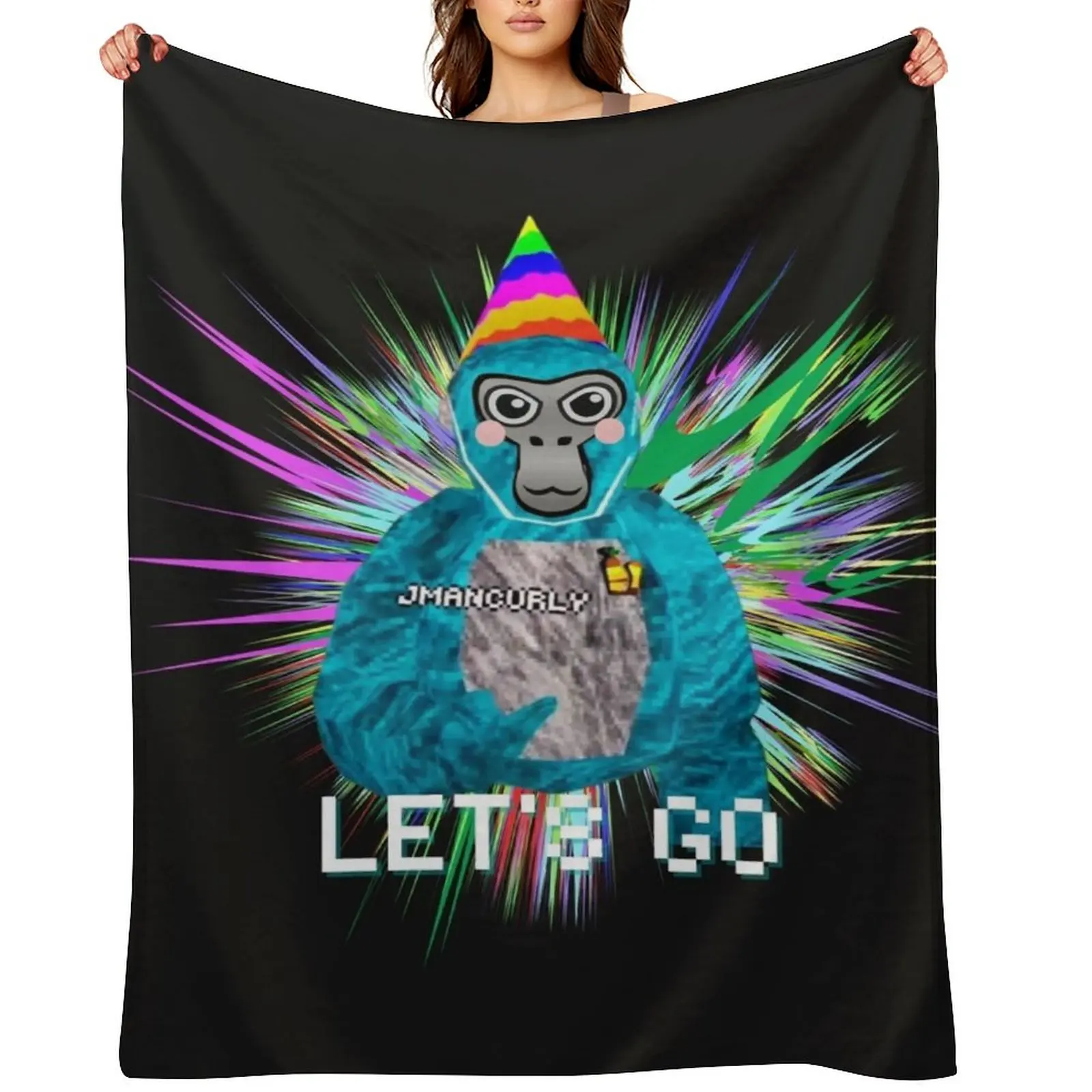 

JMANCURLY Gorilla Tag VR Gamer Video Game Design Throw Blanket Thin Comforter Shaggy Plaid Blankets
