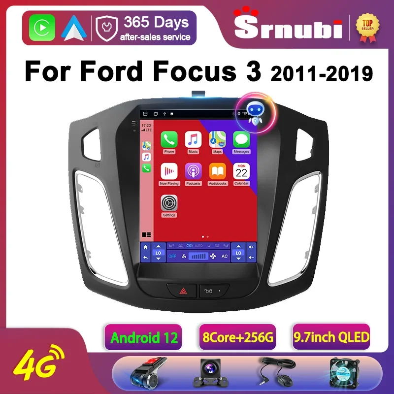 

Srnubi Android 12.0 Car Radio For Ford Focus 2011-2017 Multimedia Video 2Din 4G WIFI GPS Carplay Head Unit 9.7" QLED Player