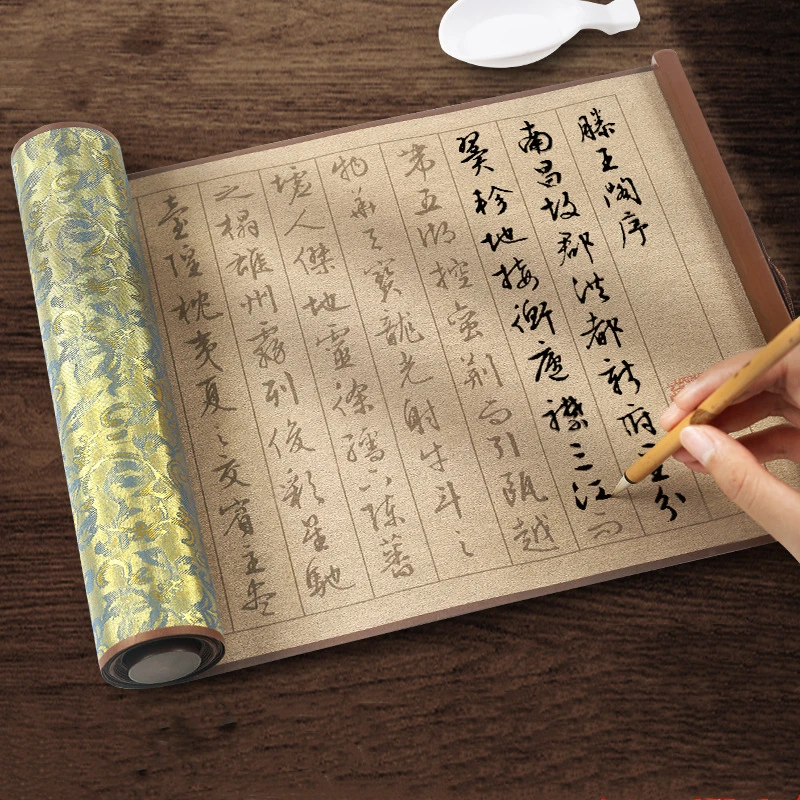 Reusable Water Writing Cloth Scroll Copybook Running Script Copying Calligraphy Practice Water Writing Cloth Scroll Copybook Set