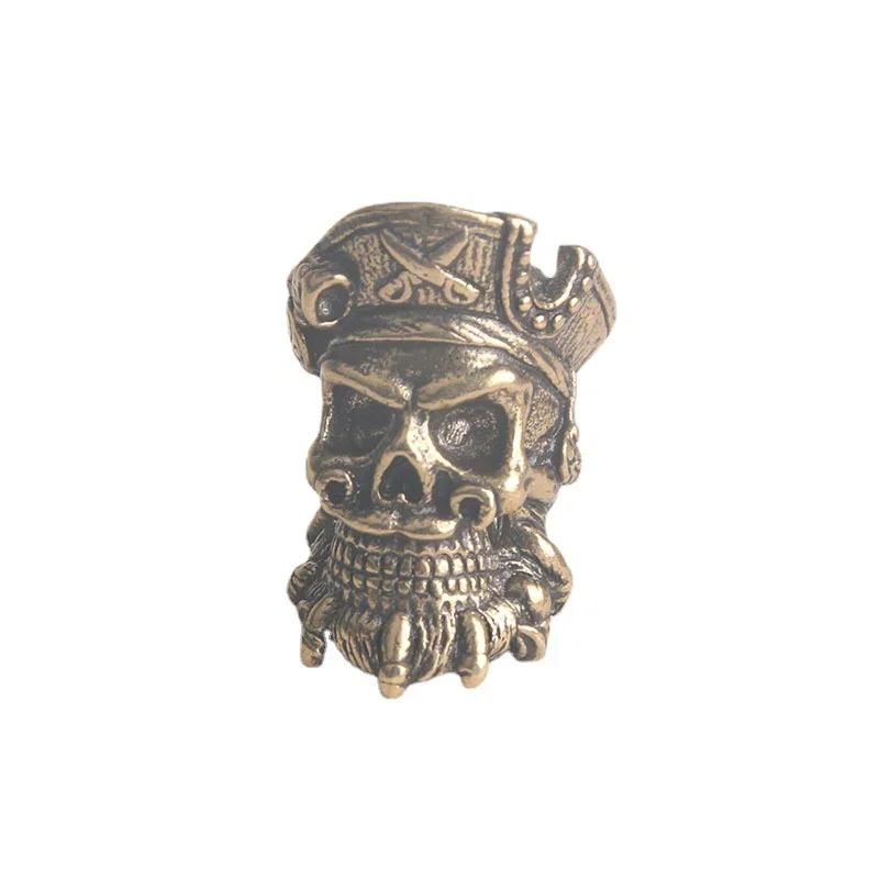 Jewelry Punk Retro DIY Bracelet Accessories Brass  Skull Soldier Pentagram Berets EDC Knife Bead Lanyard Pendant