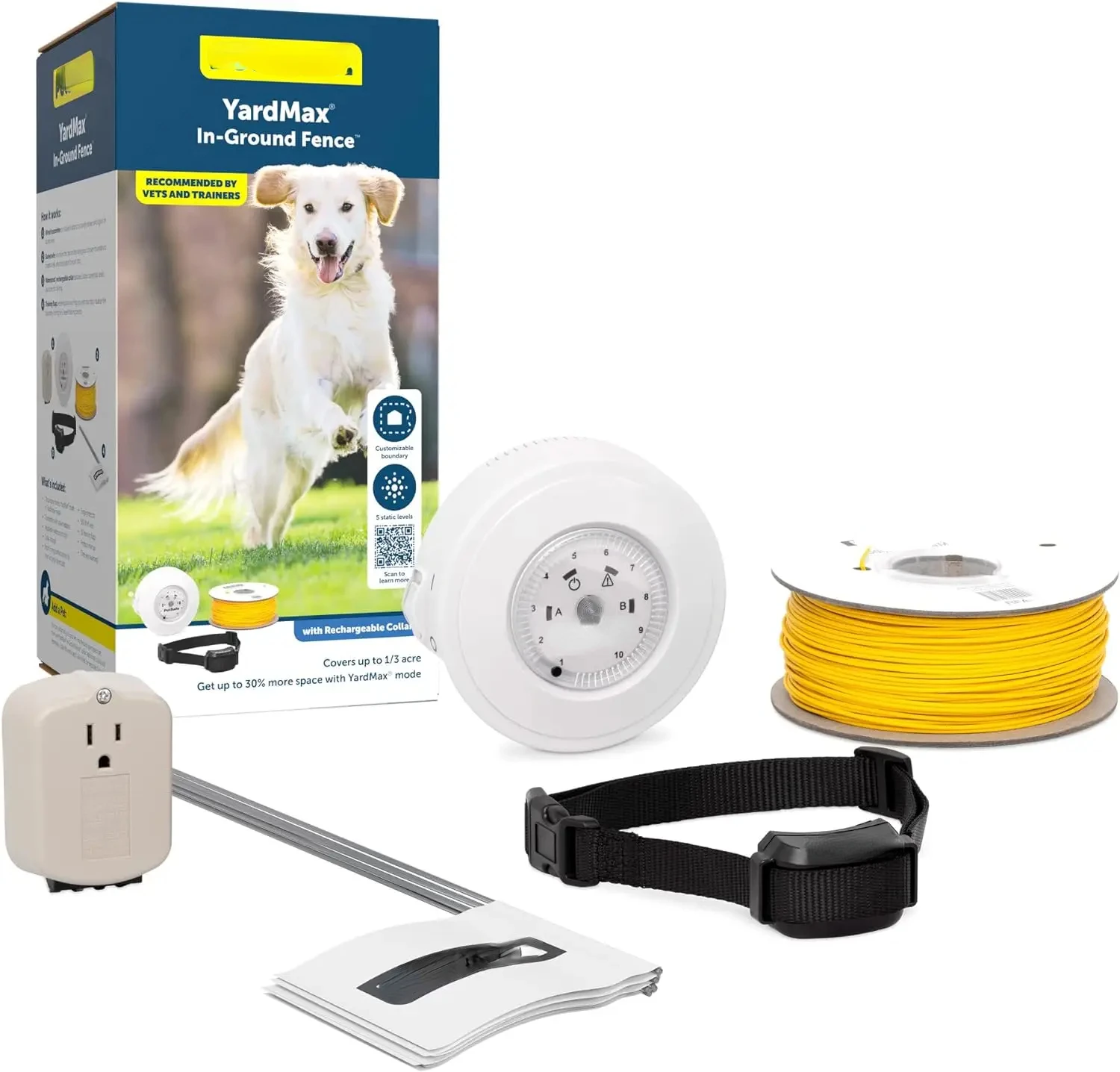 

Перезаряжаемый забор для домашних животных YardMax-на 30% больше пространства-покрывает площадь 1/3 акр-увеличивается до 10 акров