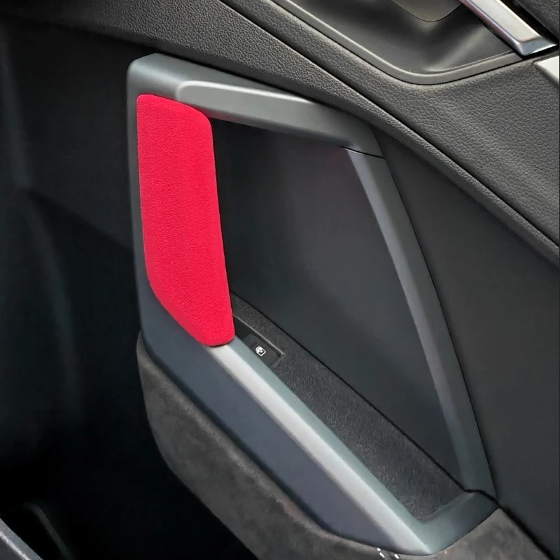 Nakładki ochronne na klamki drzwi z Alcantary i zamszu, osłony uchwytów, dekoracje gałki dźwigni zmiany biegów do Audi Q3 F3 2018-2024