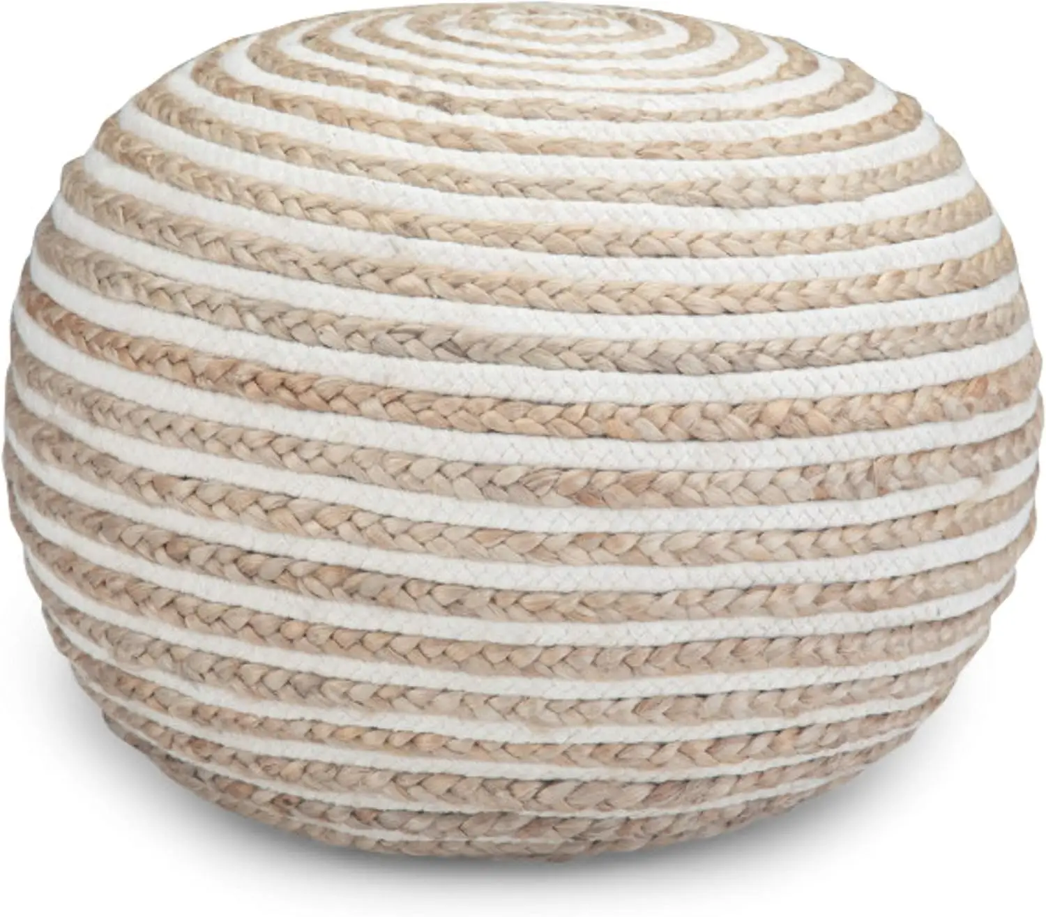 

Yolanda Boho Round Pouf In Natural Jute For The Living Room, Bedroom And Kids Room