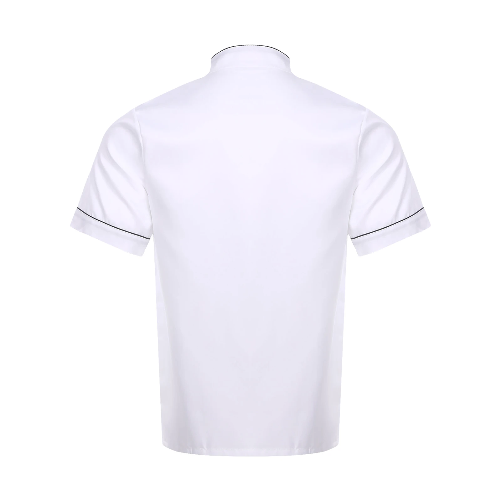 Mens Womens Kitchen Restaurant Bakery Hotel T-shirt Tops Short Sleeves Chef Coat Double-Breasted Work Wear Food Service Uniform