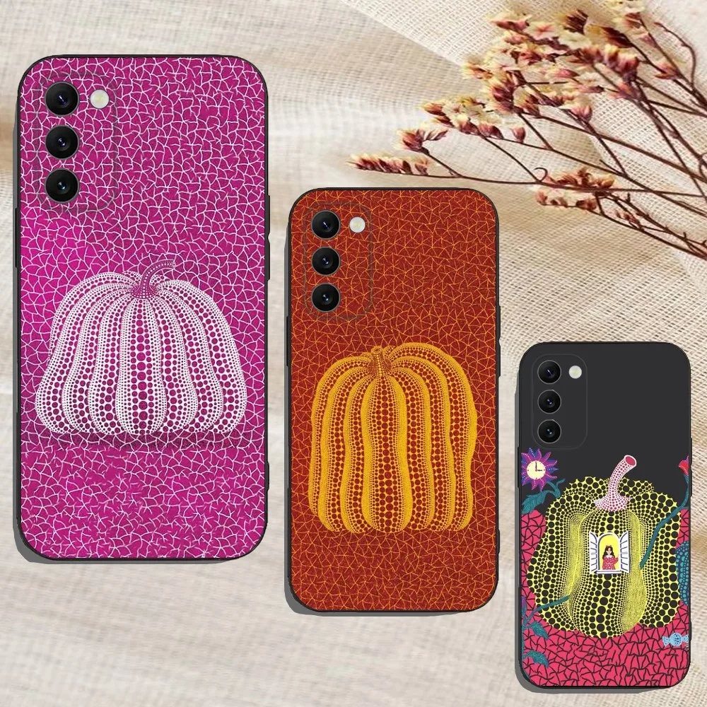 Yayoi Kusama Pumpkin Phone Case For Samsung Galaxy A13,A21s,A22,A31,A32,A52,A53,A71,A80,A91 Soft Black Cover