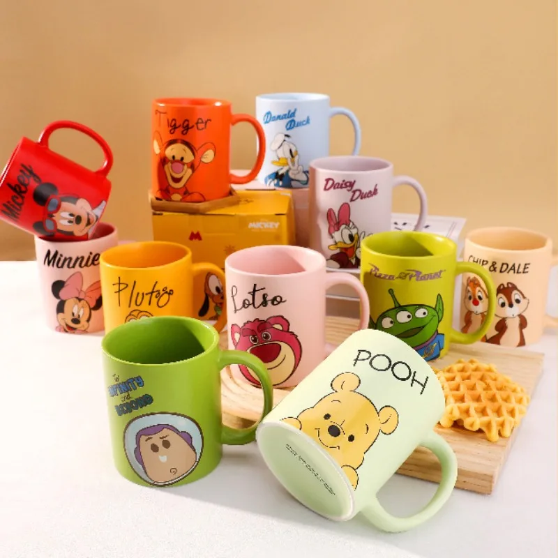 Cartoon Stitch Mickey Ceramic Mug Cute Winnie The Pooh Household Breakfast Milk Cup Buzz Lightyear Coffee Cups Zootopia Mugs - view 2