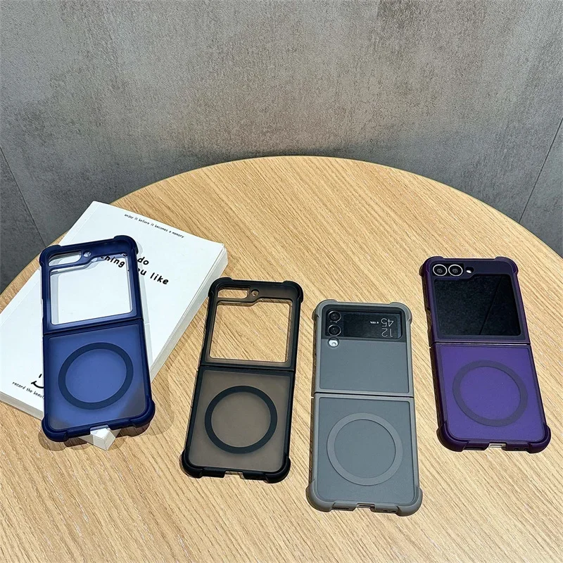 Magsafe Phone Case for Samsung Galaxy Z Flip 6 5 4 3 Protective Back Cover for ZFlip4 ZFlip5 ZFlip6 Case