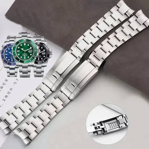 Solid stainless watchband For Rolex Daytona Oyster 21mm 20mm Perpetual Submariner for NH35 Watch Strap wrist bracelet