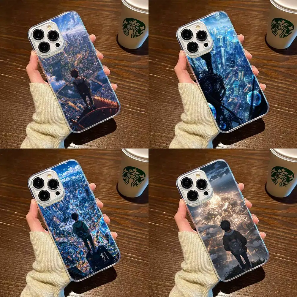 

Looking at the city Phone Case For iPhone17,16,15,14,13,12,11 Plus,Pro Max Soft Transparent Cover