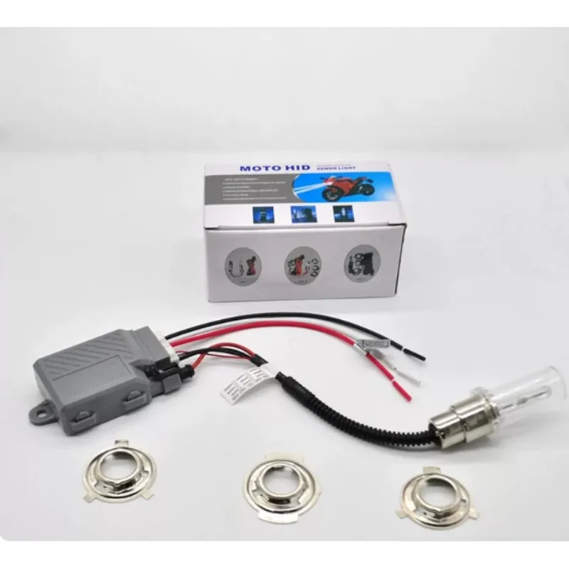 Kit de Luzes Xenon HID para Moto 35W H4 BA20D H6 Hi/Lo 6000K Farol de Moto Lâmpadas de Neblina Universais com Reator 1un.