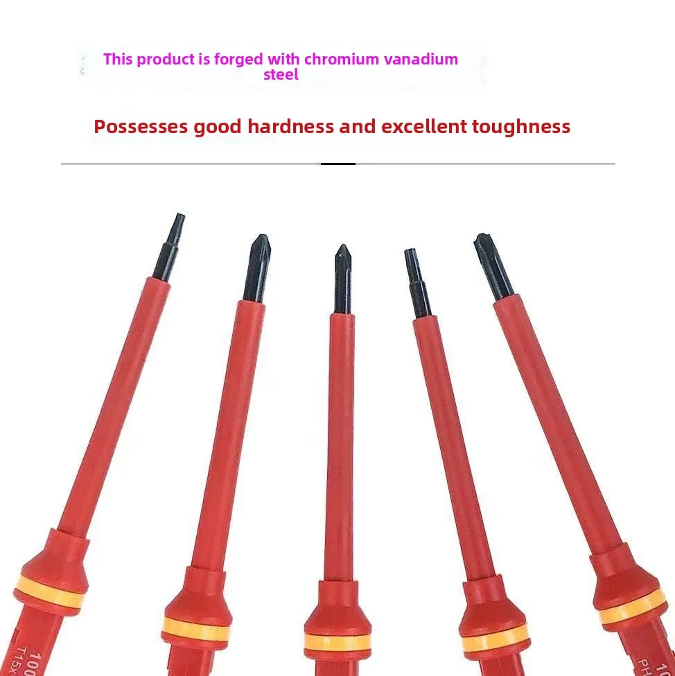 

Набор отверток для электриков с защитой от высокого напряжения и встроенным тестером напряжения