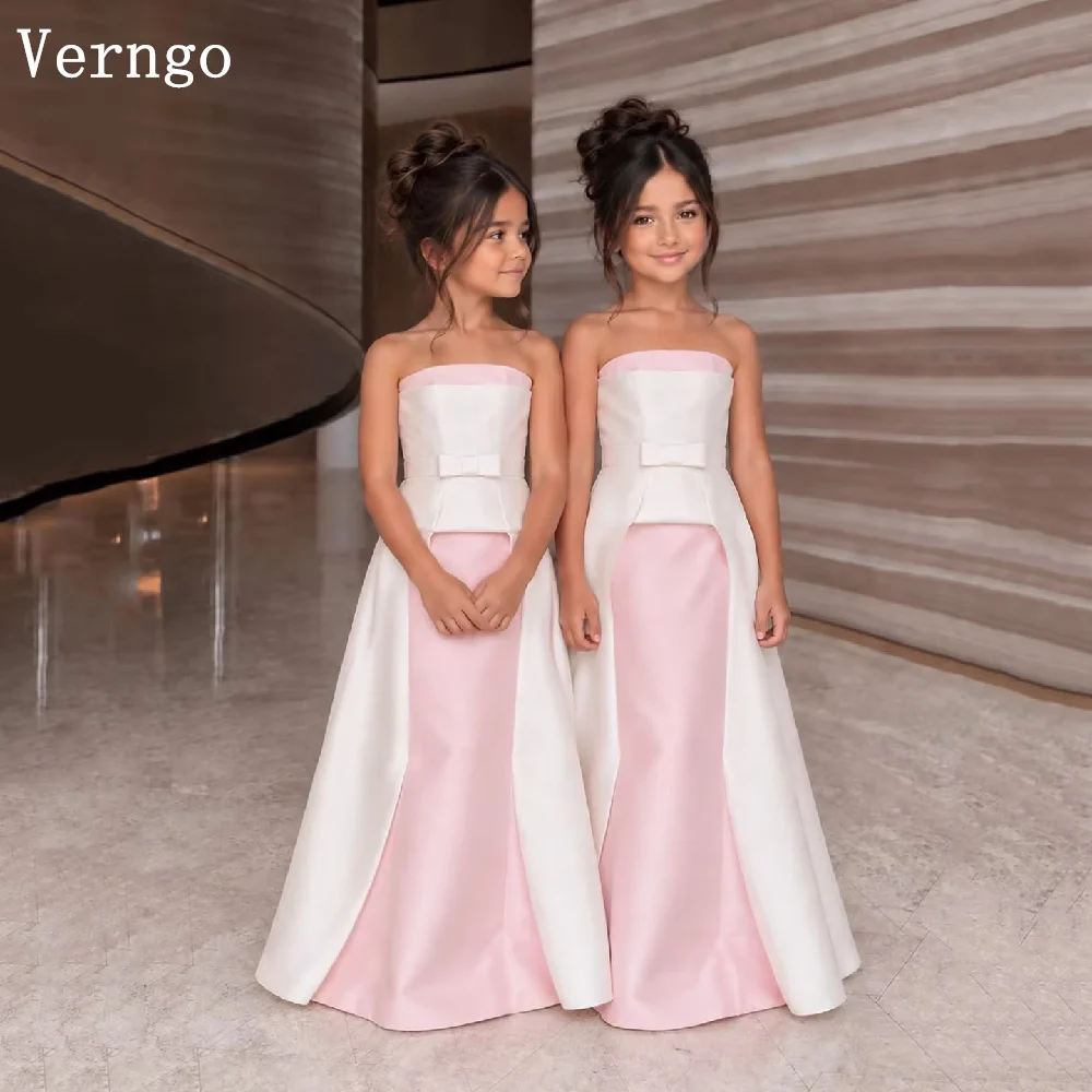 robe-de-fille-en-satin-rose-verngo-sans-bretelles-coupe-trapeze-robe-de-bal-robe-de-princesse-robe-maxi-courte-robe-d'anniversaire-pour-enfant-personnalisable