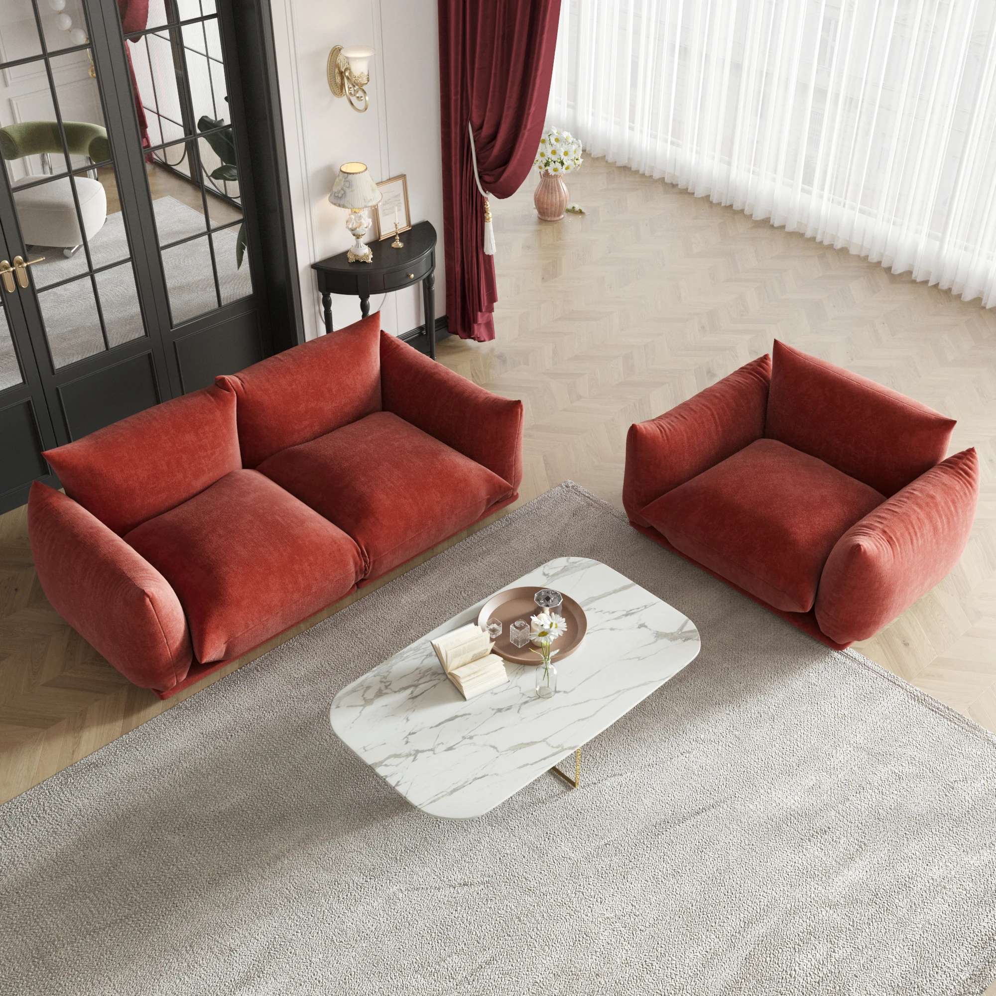 

Cozy and Stylish Modular Sofa Modern Velvet Luxury Sofa Hot Sale Italian Designer Soft Sofa