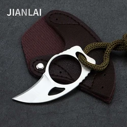 Cuchillo de collar colgante táctico autodefensa acero inoxidable