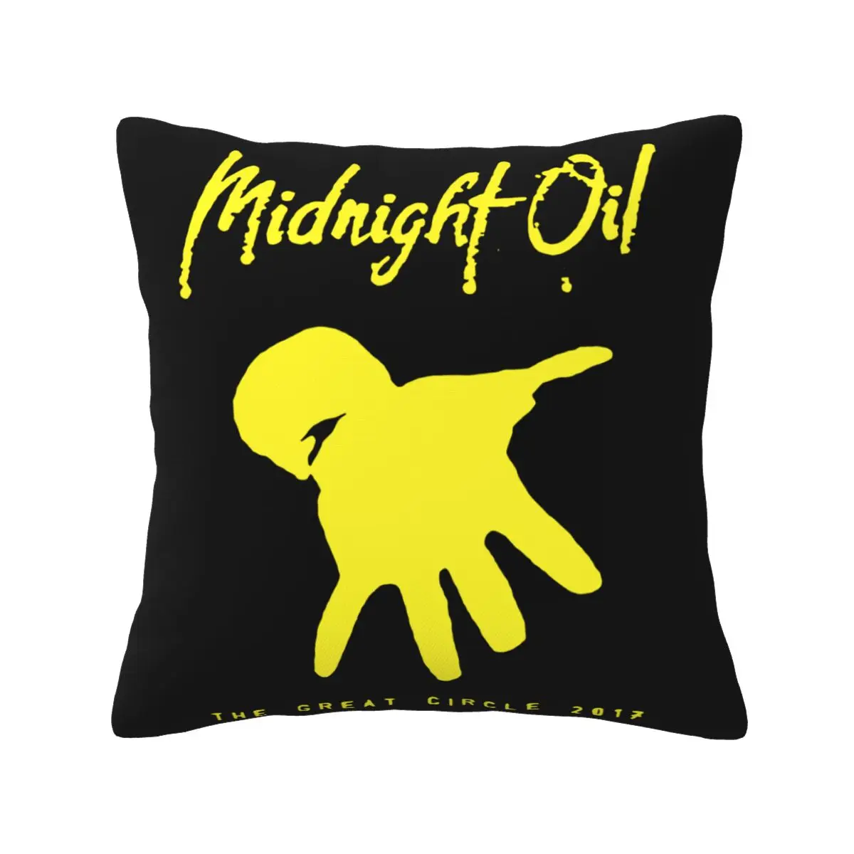 

Midnight Oil Tour 2017 W Dates Cushion Pillow Cover Black Cushion Cover Anime Pillow Decorative Pillow Cover Customizable