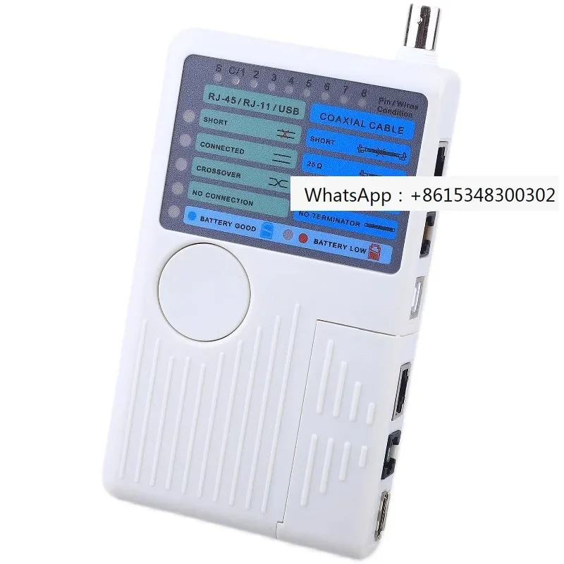 Multifunctional tester, four in one tester, network cable, BNC coaxial cable, USB cable, telephone line, side connector