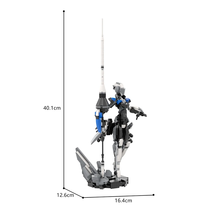 MOC Mech żeński robot Lancer Valkyrie Model klocki Sci-Fi futurystyczne pancerne cegły zabawki garnitur prezent urodzinowy dla dzieci