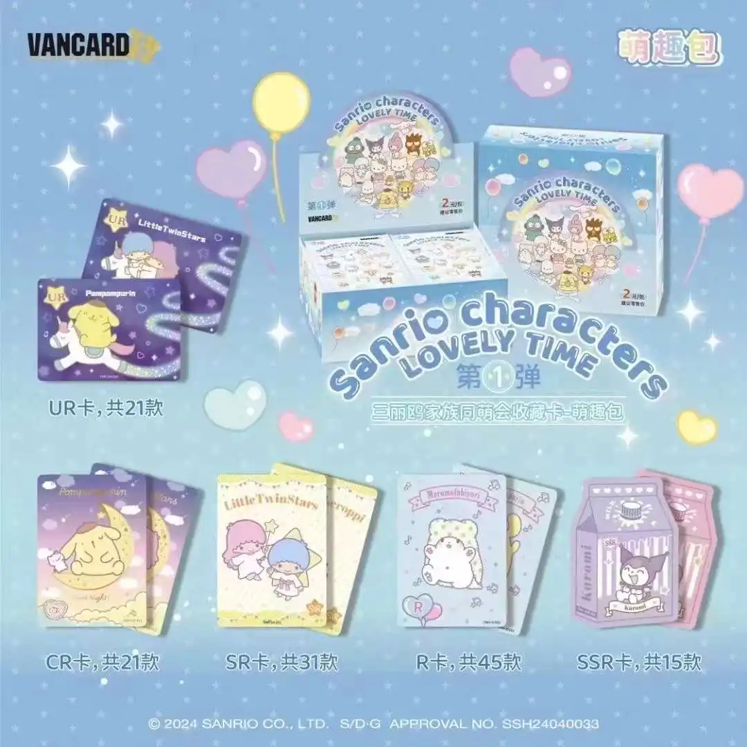 Vancard Sanrio kartu waktu indah karakter Kuromi pompurin Mymelody LittleTwinStars kartu koleksi hadiah anak-anak