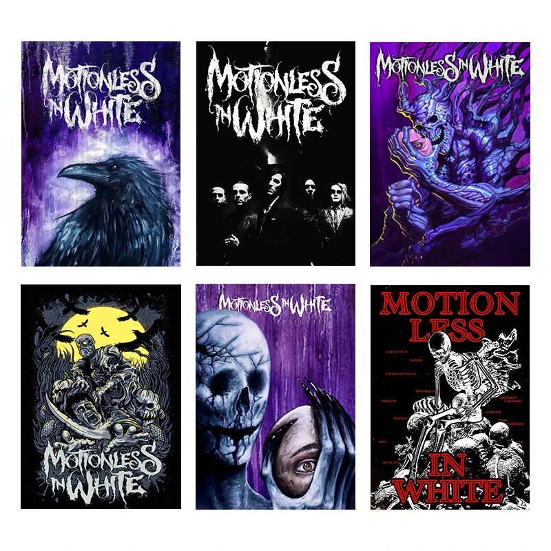 Metal Core Band M-Motionless In White Poster Prints Canvas Painting Metalcore Wall Art Pictures Home Room Metal Music ationDecor