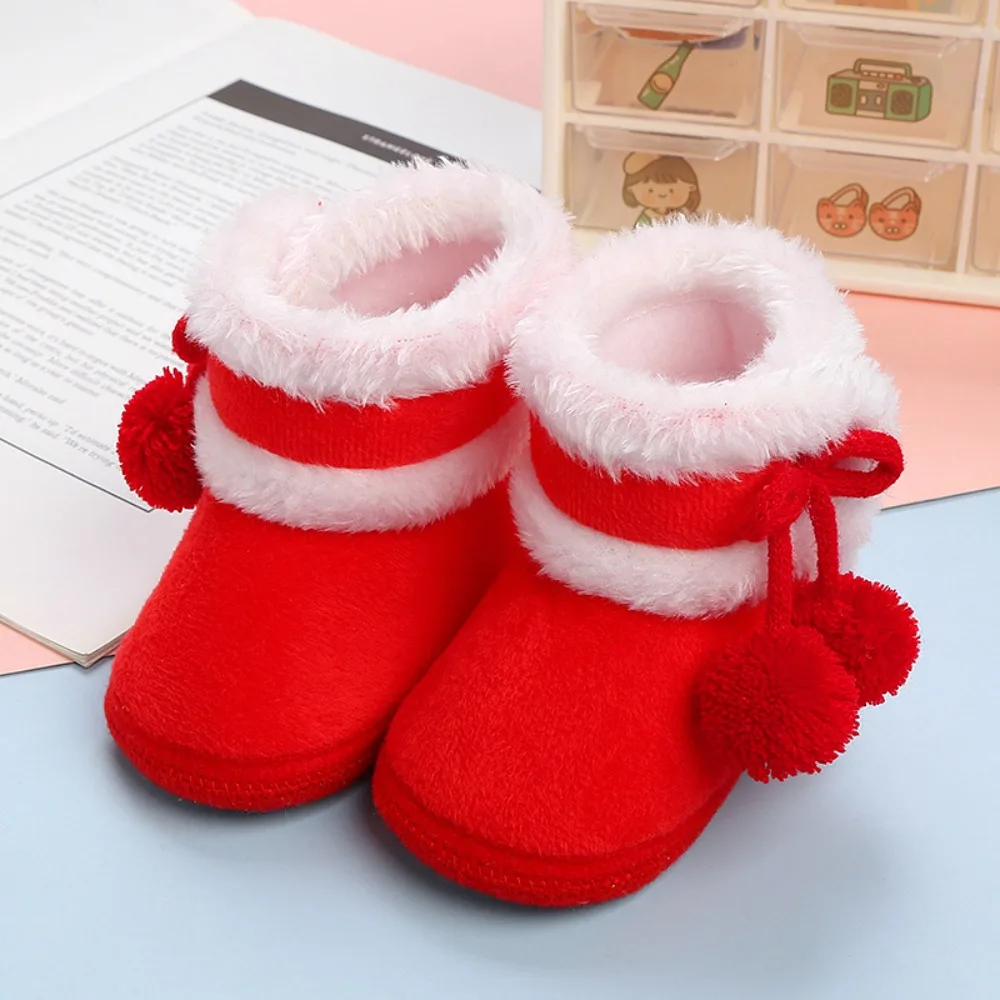 

Durable Fleece Toddler Snow Boots Warm Soft Sole Cotton Shoes 0-12 Months Anti Slip Baby Footwear Winter