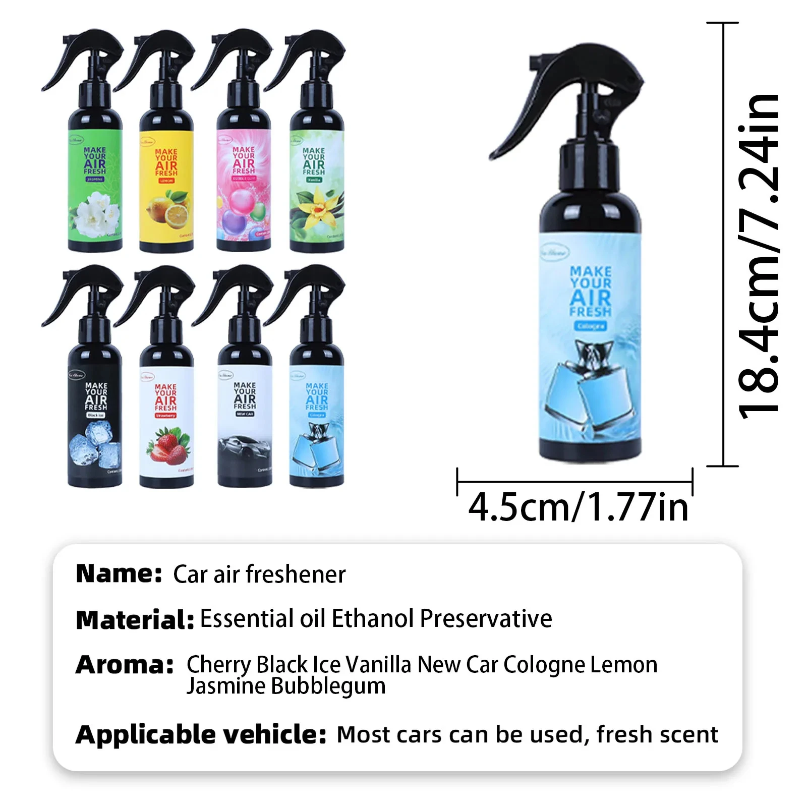 Car Air Freshener Hand Spray Perfume 1pcs 150ML Deodorant Essential for Long-term Household Air Purification and Deodorization