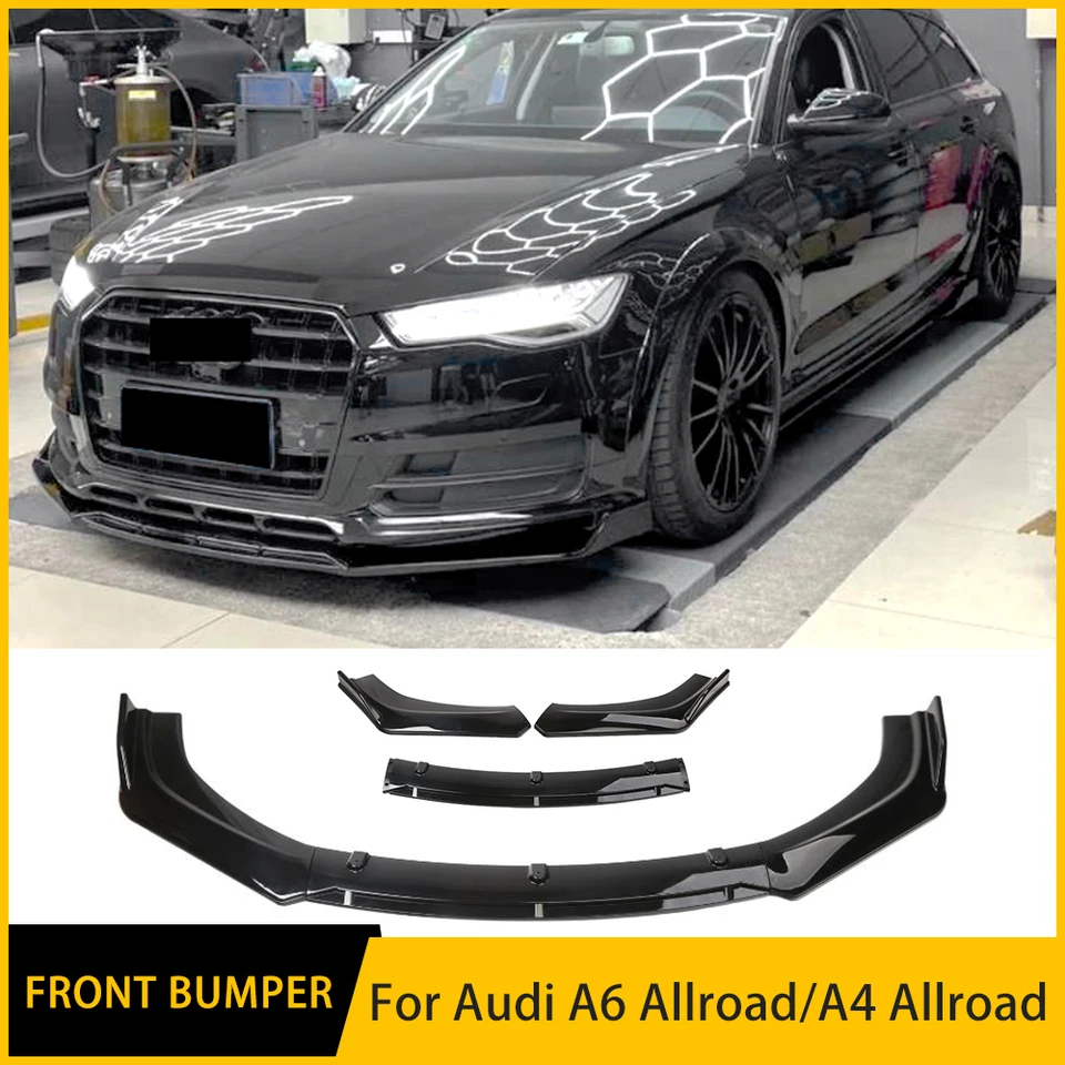 Lèvre Pare-Chocs Avant Spoiler Splitter – Pour Audi A1 A3 A4 A5 A6 A7 A8 B6 B7 B8 B9 C6 C7 C8 D3 D4 D5 – ABS Sport