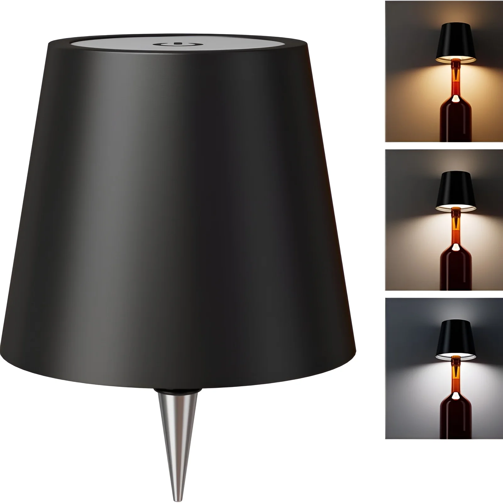 

Wireless Rechargeable LED Wine Bottle Lamp, 3-Color Temp, IP54 Waterproof, Decor Light for Home, Bar & Gifts