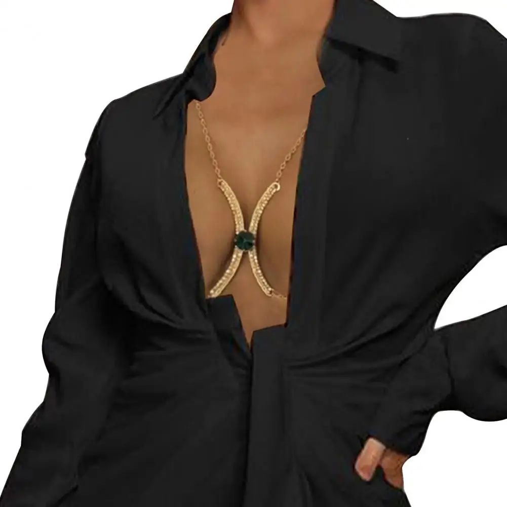Charming Bralette Chain  Luxury Slim Beach Bikini Chain  Rhinestone Embedded Bralette Chain