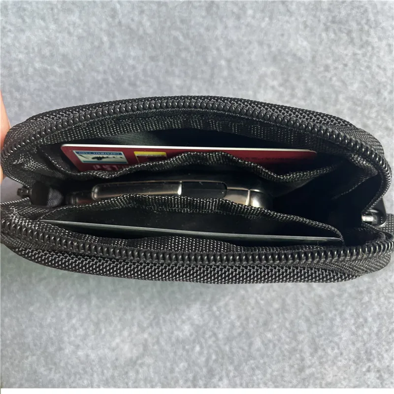 Simple Men's Oxford Short Wallet Student Zipper Purse Casual Youth Mini Clutch Bag 2023 New Small Waist Bag