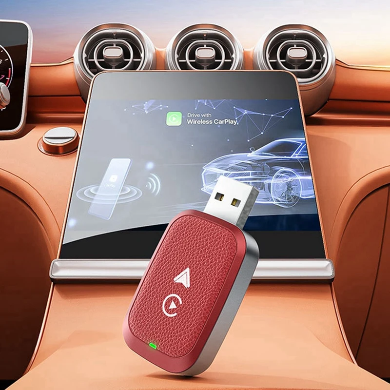 2 in 1スマートワイヤレスカーアダプター,CarPlayナビゲーション,Android Auto,相互接続変換ボックス