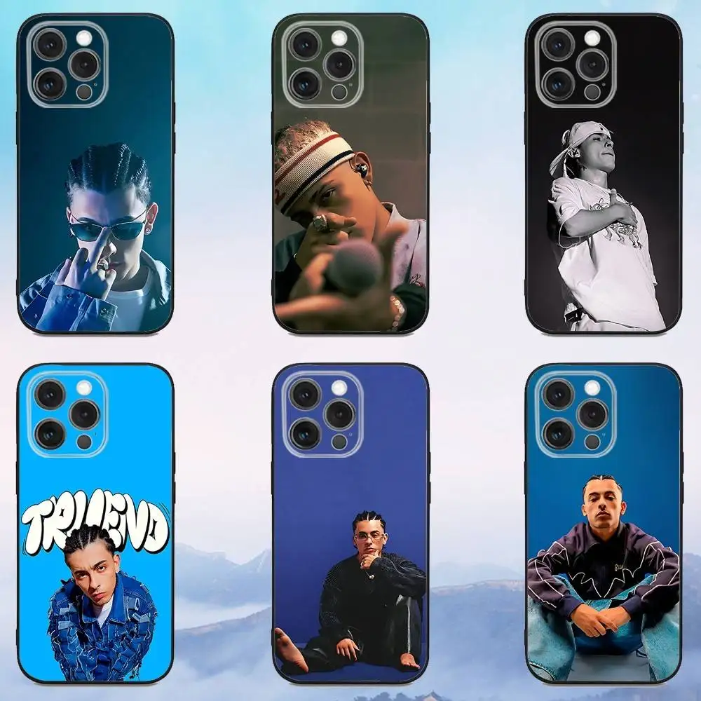 

Phone Case For iPhone 16e,16,15,14,13,12,11,Pro,X,XS,Max,XR,Plus,Mini T-Trueno Rapper Soft Black Cover