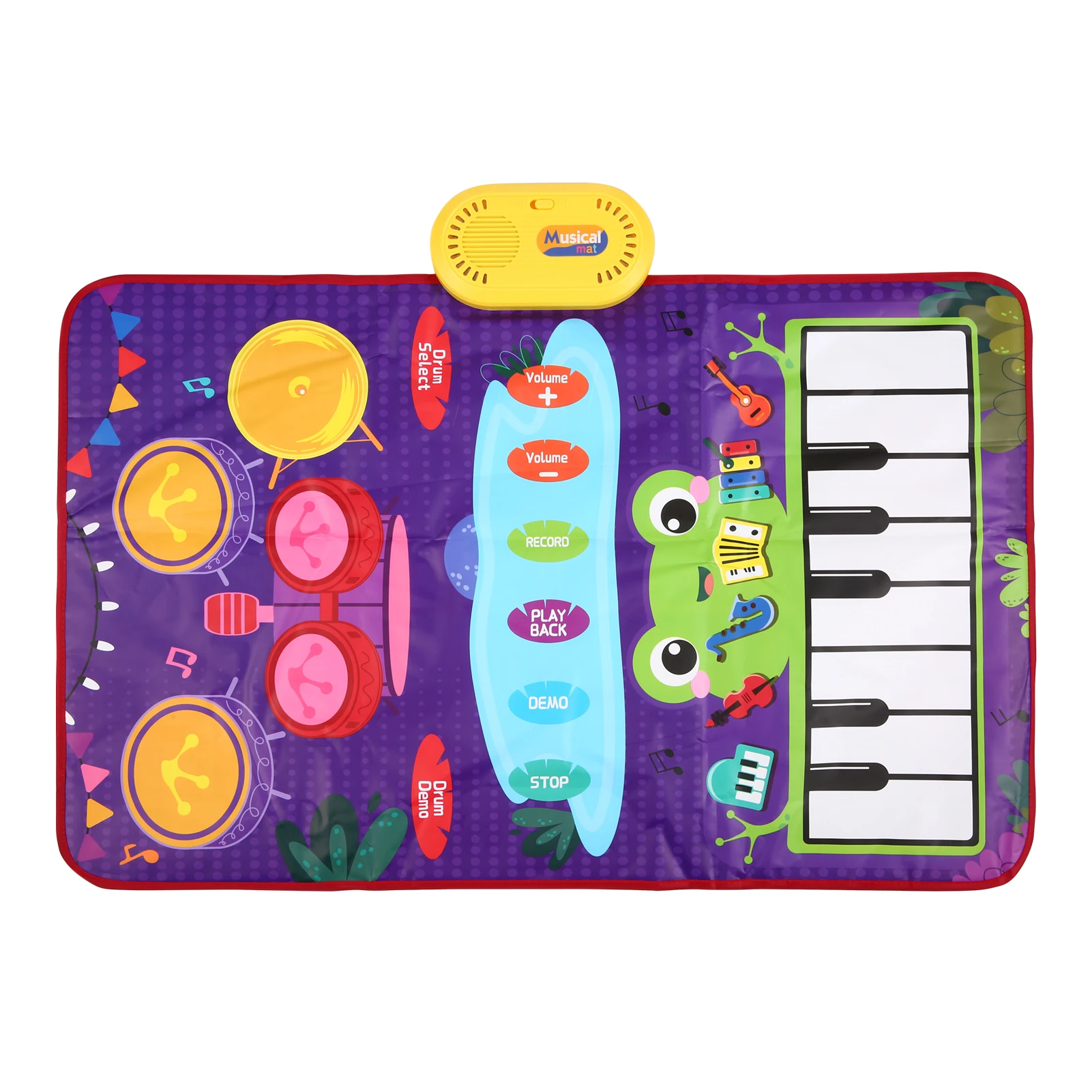

Musical Mat Piano Keyboard & Drum Mat with 2 Sticks Musical Play Mat Volume Adjustable Baby Learning Toys Toddler Toys Birthday