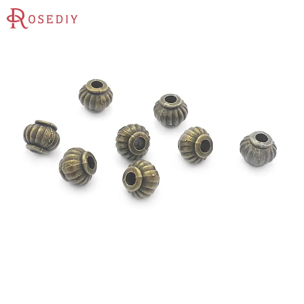 100PCS Antique Gold Color Zinc Alloy Pumpkin Spacer Beads Bracelet Beads Diy Jewelry Making Necklace Earrings Accessories