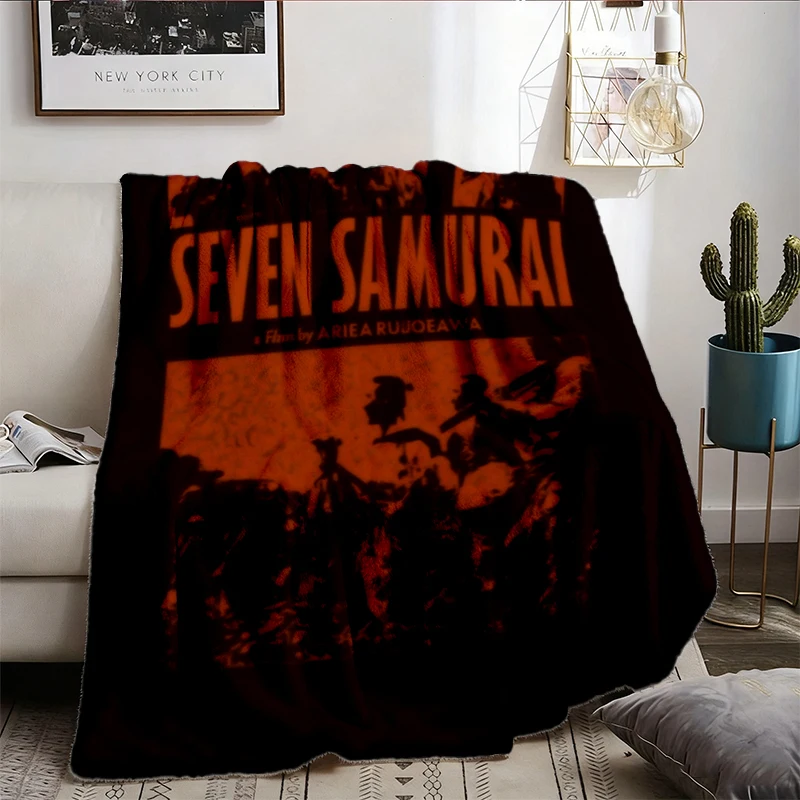 Kurosawa Flannel Blanket, Textured Collage Graphic, SEVEN SAMURAI, Japanese Films, Yojimbo, Hidden Fortress, Tarkovsky